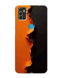 Чехол для ZTE Blade A7s 2020 с картинкой «Оранжевый разлом»
