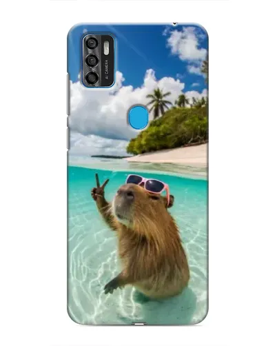 Чехол для ZTE Blade A7s 2020 с картинкой «Капибара на море»