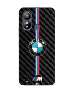 Чехол для ZTE Blade L220 с картинкой «Эмблема BMW и карбон»