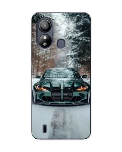 Чехол для ZTE Blade L220 с картинкой «BMW в зимнем лесу»