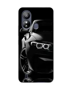 Чехол для ZTE Blade L220 с картинкой «Черная BMW — профиль»