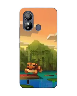 Чехол для ZTE Blade L220 с картинкой «Майнкрафт закат солнца»