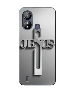 Чехол для ZTE Blade L220 с картинкой «Металлический крест Jesus»