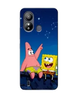 Чехол для ZTE Blade L220 с картинкой «Губка Боб и Патрик ночью»