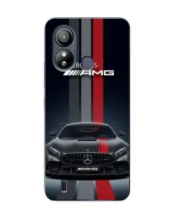 Чехол для ZTE Blade L220 с картинкой «Mercedes — белый карбон»
