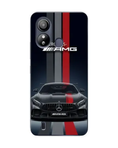 Чехол для ZTE Blade L220 с картинкой «Mercedes — белый карбон»