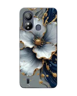 Чехол для ZTE Blade L220 с картинкой «Белый цветок и золотой флюид»