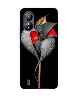 Чехол для ZTE Blade L220 с картинкой «Серебряный фантазийный цветок»
