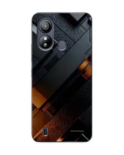 Чехол для ZTE Blade L220 с картинкой «Черные геометрические блоки»