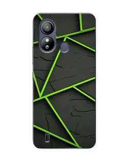 Чехол для ZTE Blade L220 с картинкой «Зеленые геометрические линии»