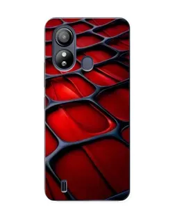 Чехол для ZTE Blade L220 с картинкой «Красная глянцевая сетка»