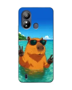 Чехол для ZTE Blade L220 с картинкой «Морская капибара»
