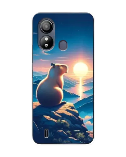 Чехол для ZTE Blade L220 с картинкой «Закат солнца с капибарой»