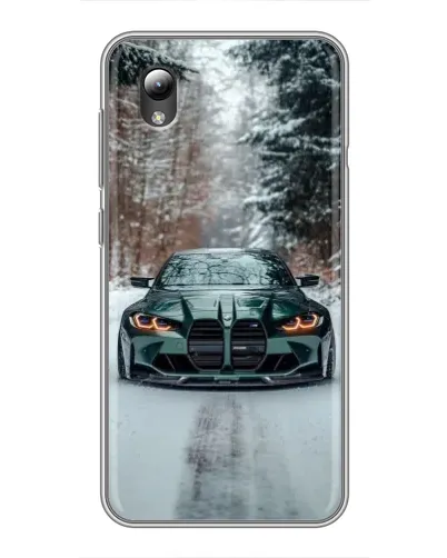 Чехол для ZTE Blade L8 с картинкой «BMW в зимнем лесу»