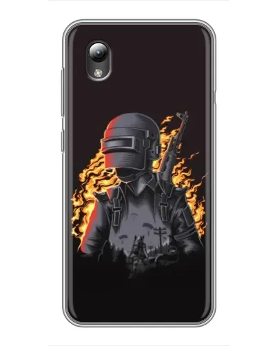 Чехол для ZTE Blade L8 с картинкой «PUBG — огненный силуэт»