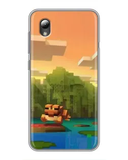 Чохол для ZTE Blade L8 з картинкою «Майнкрафт захід сонця»