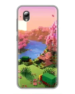 Чохол для ZTE Blade L8 з картинкою «Рожеве дерево Minecraft»