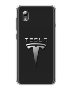 Чехол для ZTE Blade L8 с картинкой «Стальной логотип Tesla»