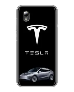 Чехол для ZTE Blade L8 с картинкой «Tesla Model Y»