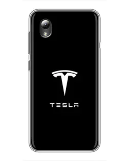 Чехол для ZTE Blade L8 с картинкой «Tesla White Logo»