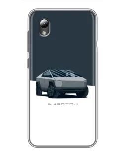 Чехол для ZTE Blade L8 с картинкой «Серебристый Cybertruck Tesla»