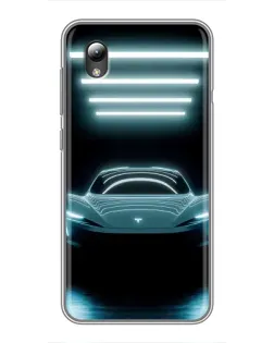Чехол для ZTE Blade L8 с картинкой «Tesla в неоне»