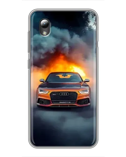 Чехол для ZTE Blade L8 с картинкой «Audi в огненном дыму»