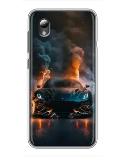 Чехол для ZTE Blade L8 с картинкой «Lamborghini дымная эстетика»