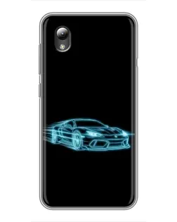Чехол для ZTE Blade L8 с картинкой «Неоновый контур Lamborghini»