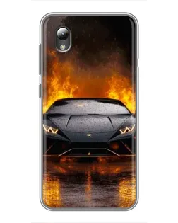 Чехол для ZTE Blade L8 с картинкой «Lamborghini в огне»