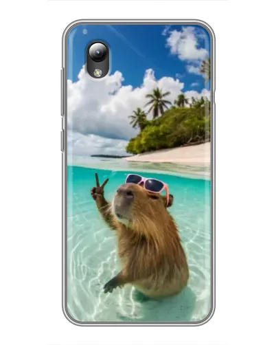 Чехол для ZTE Blade L8 с картинкой «Капибара на море»
