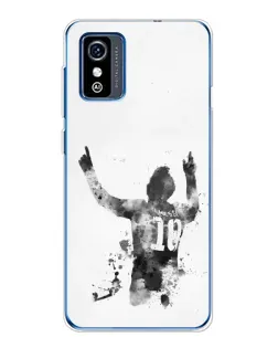 Чехол для ZTE Blade L9 с картинкой «Черно-белый силуэт Месси» Чехол для ZTE Blade L9 с картинкой «Черно-белый силуэт Месси»