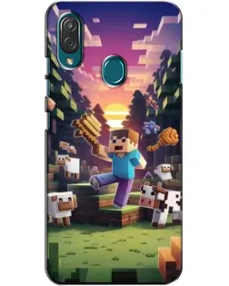 Чехол для ZTE Blade V10 Vita с картинкой «Стив на ферме»