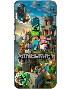 Чехол для ZTE Blade V10 Vita с картинкой «Замок Minecraft»