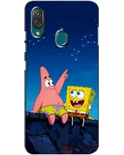 Чехол для ZTE Blade V10 Vita с картинкой «Губка Боб и Патрик ночью»