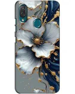 Чехол для ZTE Blade V10 Vita с картинкой «Белый цветок и золотой флюид»