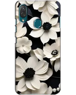 Чехол для ZTE Blade V10 Vita с картинкой «Объемные белые цветы»