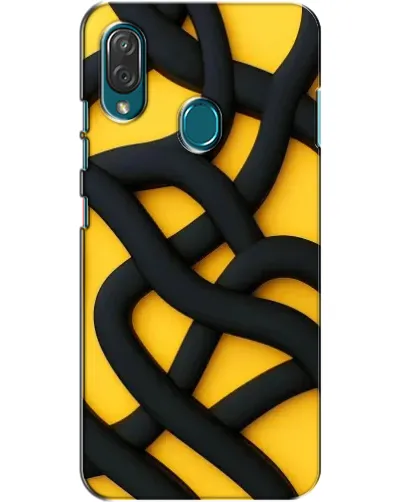 Чехол для ZTE Blade V10 Vita с картинкой «Черное желтое переплетение»