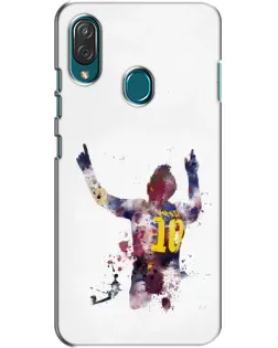 Чехол для ZTE Blade V10 Vita с картинкой «Акварельный Месси Барселона»