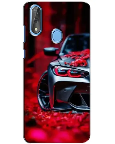Чехол для ZTE Blade V10 с картинкой «Спортивная BMW и цветы»