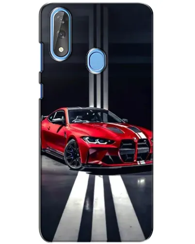 Чехол для ZTE Blade V10 с картинкой «Красная BMW на дороге»