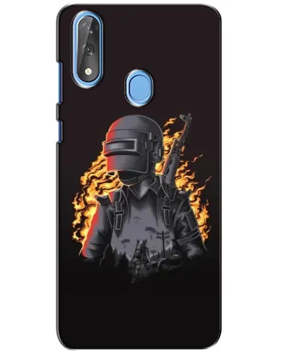 Чехол для ZTE Blade V10 с картинкой «PUBG — огненный силуэт»