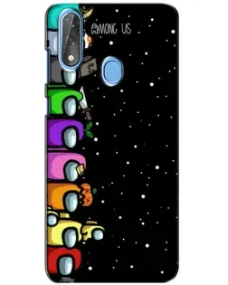 Чехол для ZTE Blade V10 с картинкой «Команда Among Us»