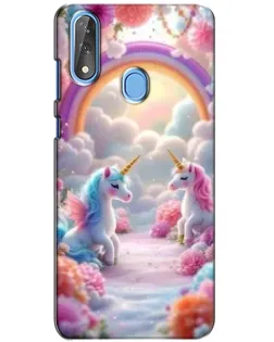 Чехол для ZTE Blade V10 с картинкой «Радуга и единороги»