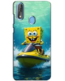 Чохол для ZTE Blade V10 з картинкою «Спанч Боб на гідроциклі»