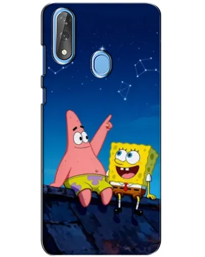Чехол для ZTE Blade V10 с картинкой «Губка Боб и Патрик ночью»