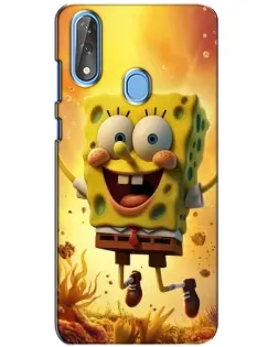 Чехол для ZTE Blade V10 с картинкой «Губка Боб прыгает»