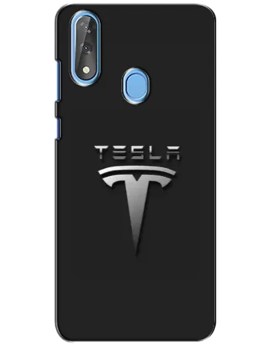Чехол для ZTE Blade V10 с картинкой «Стальной логотип Tesla»