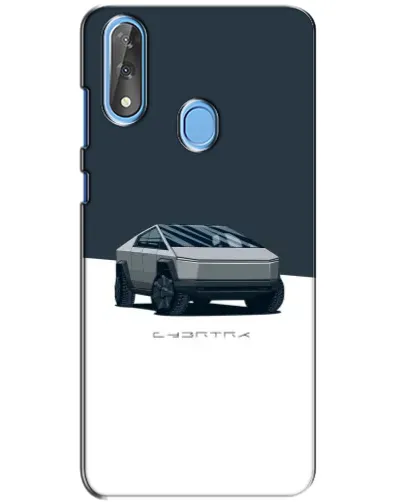 Чехол для ZTE Blade V10 с картинкой «Серебристый Cybertruck Tesla»