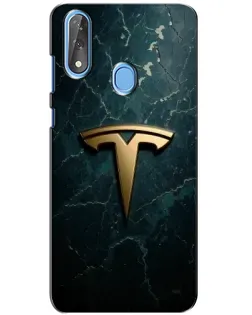 Чехол для ZTE Blade V10 с картинкой «Мраморная Tesla Gold»